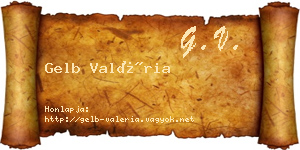 Gelb Valéria névjegykártya